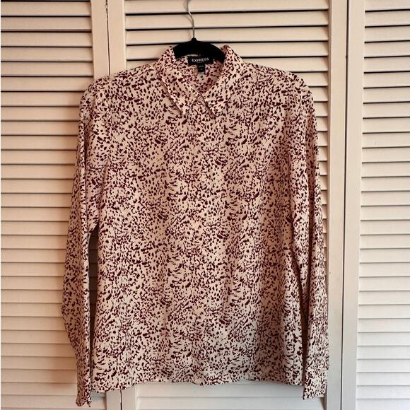 Express Portofino Abstract Print Blouse XS Long Sleeve ✨ - Picture 1 of 5